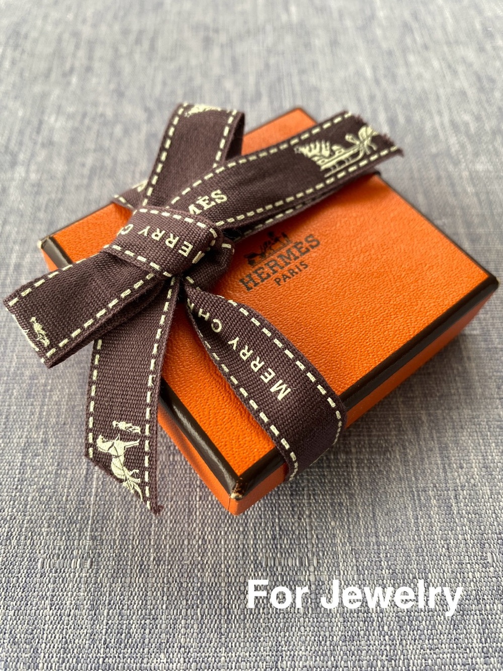 Authentic Hermes | Mini Jewelry Box with Ribbon Gift Decoration Storage